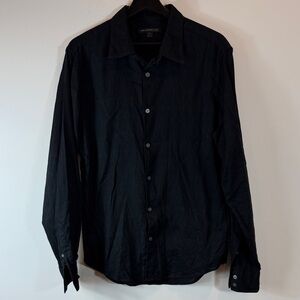 John Varvatos Black Long-Sleeve Casual Button-Down Shirt